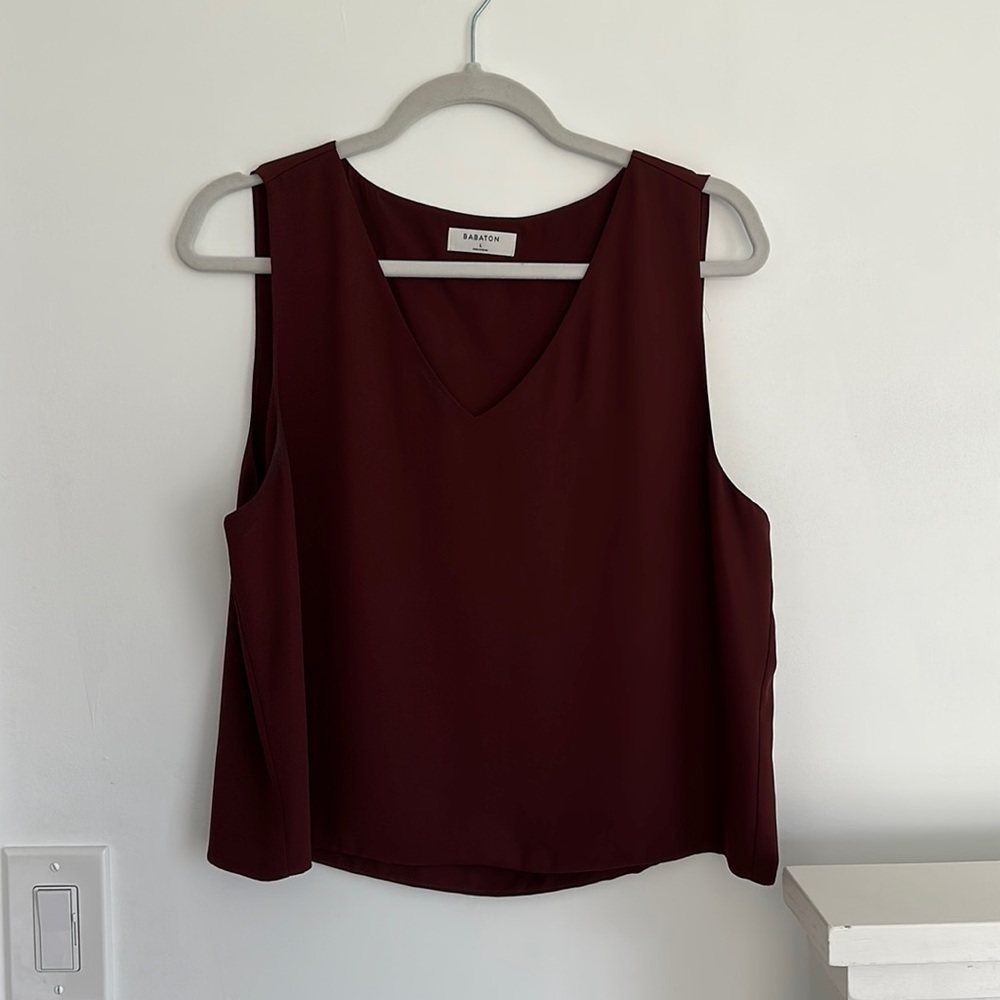Babaton Women’s Size Large Tank Blouse in Marooon